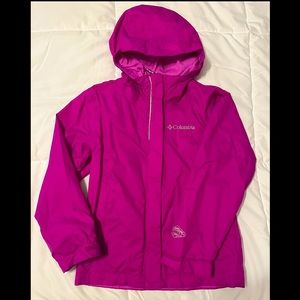 Columbia pink rain jacket size xxs.